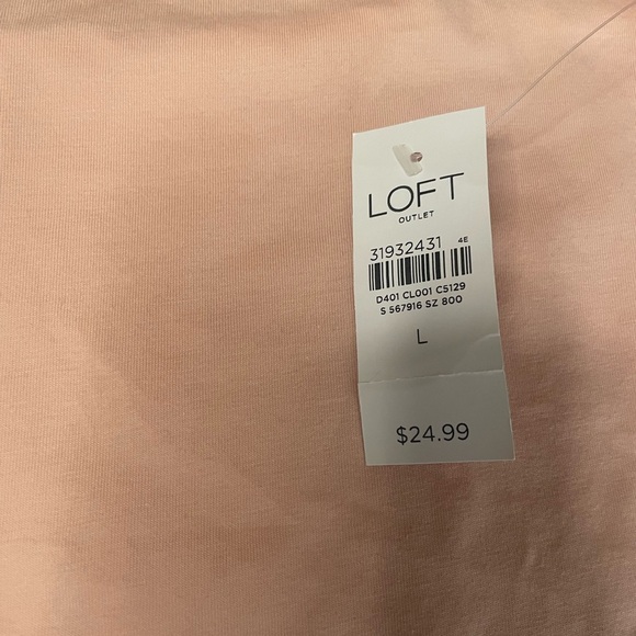 NWT Loft pale pink tank-large - Picture 2 of 3